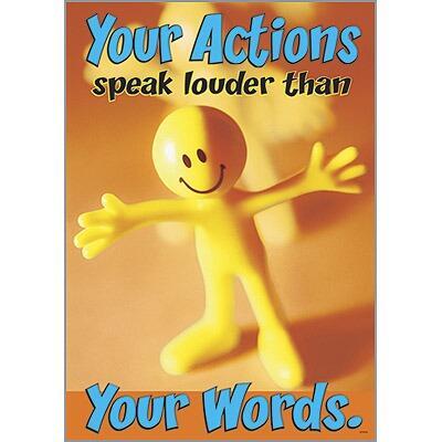 Educational Poster | Actions Speak Louder Than Words PSHE Motivational Poster