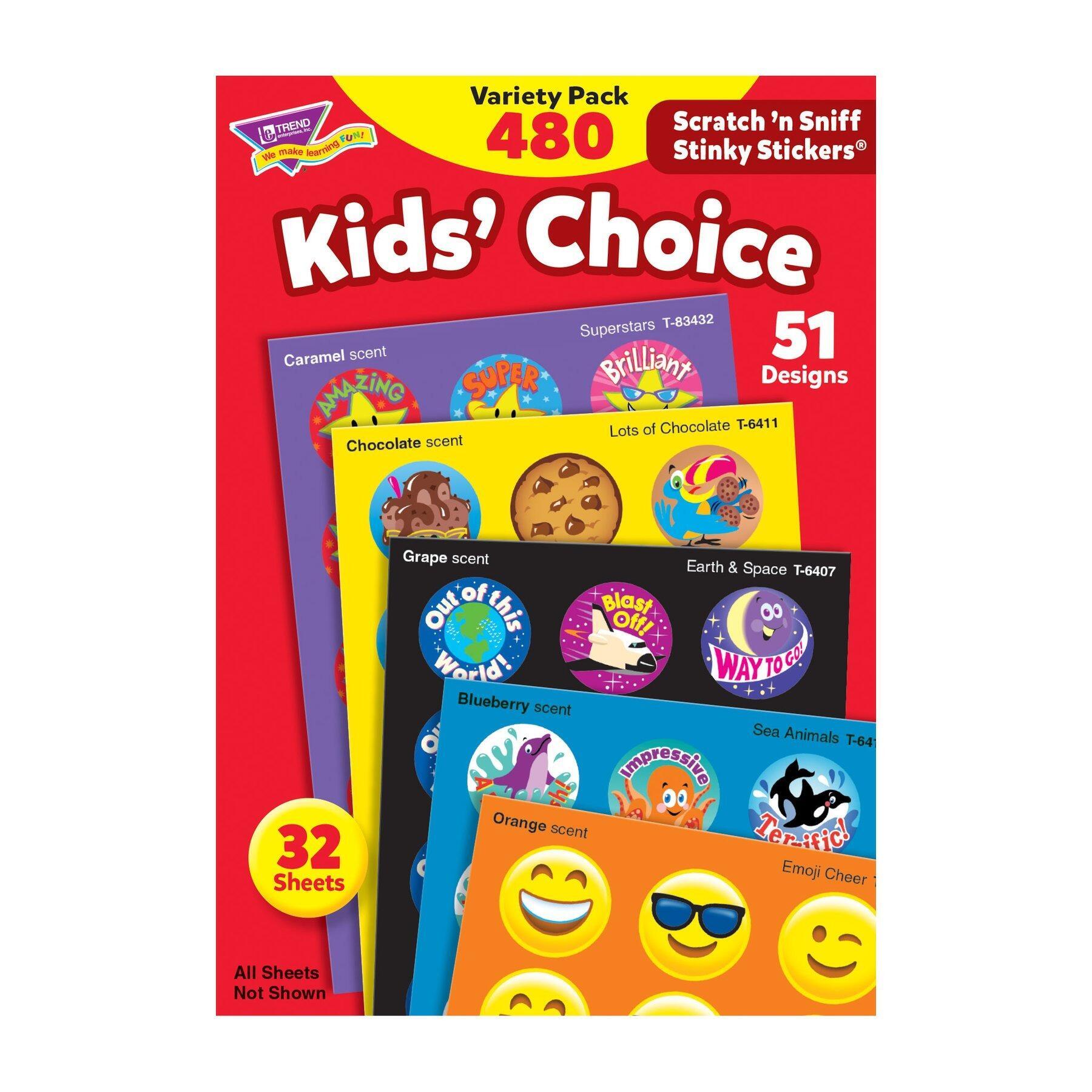 Smelly Stickers | 480 x Kid's Choice Scratch n Sniff Teacher Reward Smelly Stickers (T089)