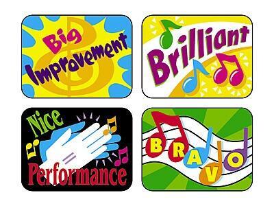 Reward Stickers | 100 x Large Music Incentive and Praise Stickers (T47104)