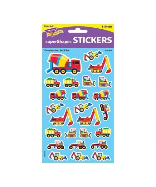 Reward Stickers | 200 x Construction Vehicle Shaped Stickers (T46304)
