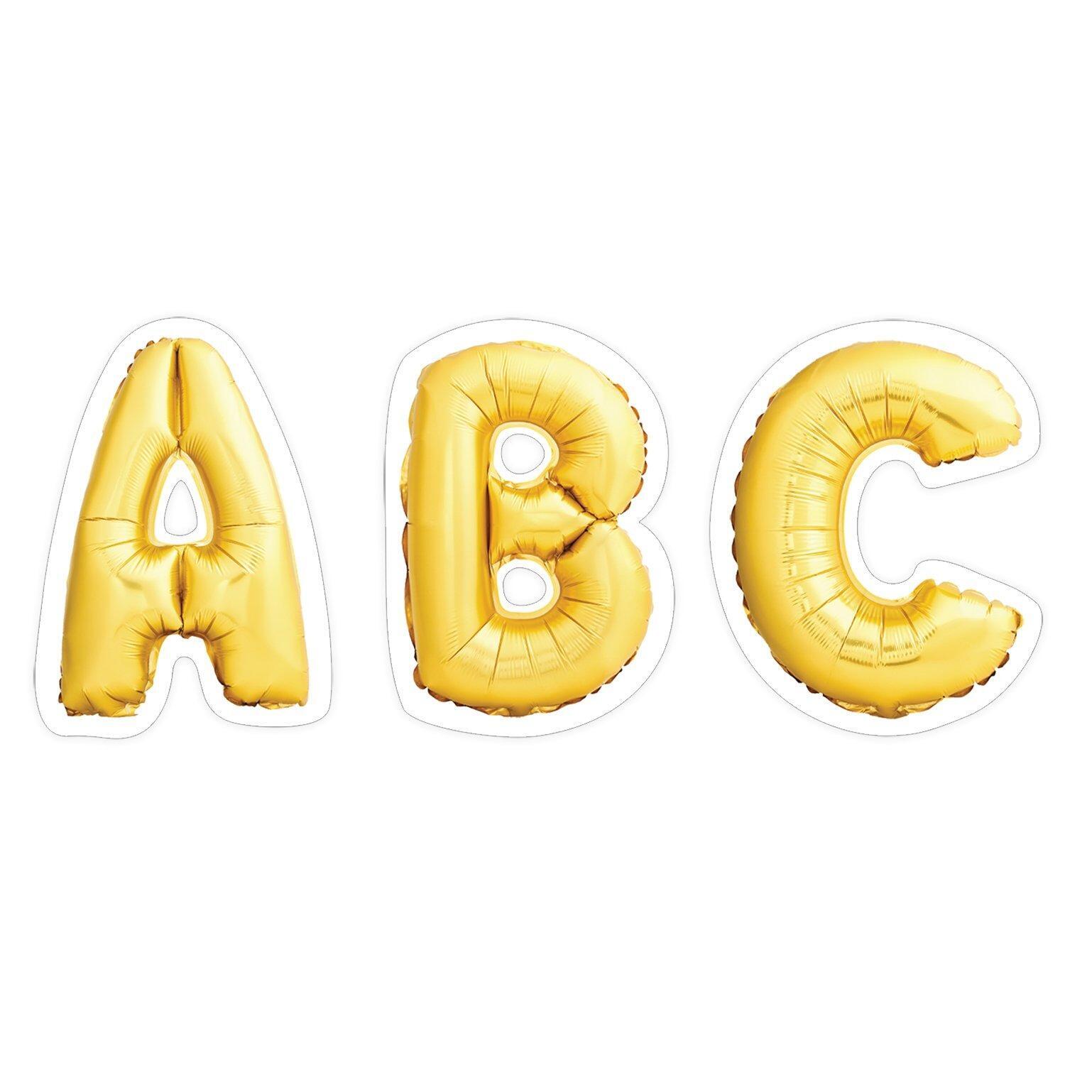 Alphabet/Number Stickers | 74 x Gold Star Mylar Balloon Letter Stickers 4.5cm (CTP8462)