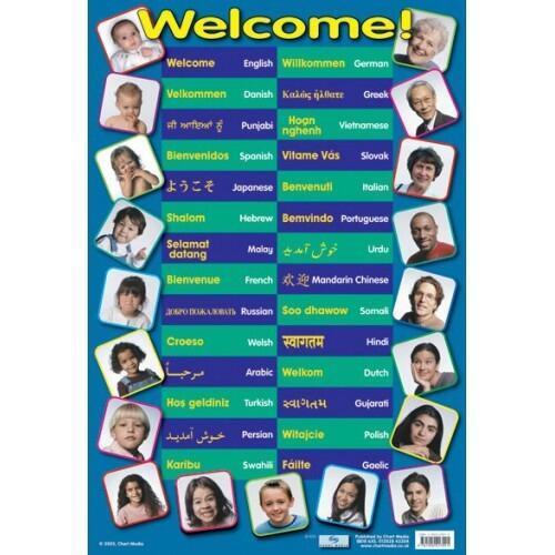 Educational Poster | Teach "Welcome" in 26 Languages! MFL Class Poster