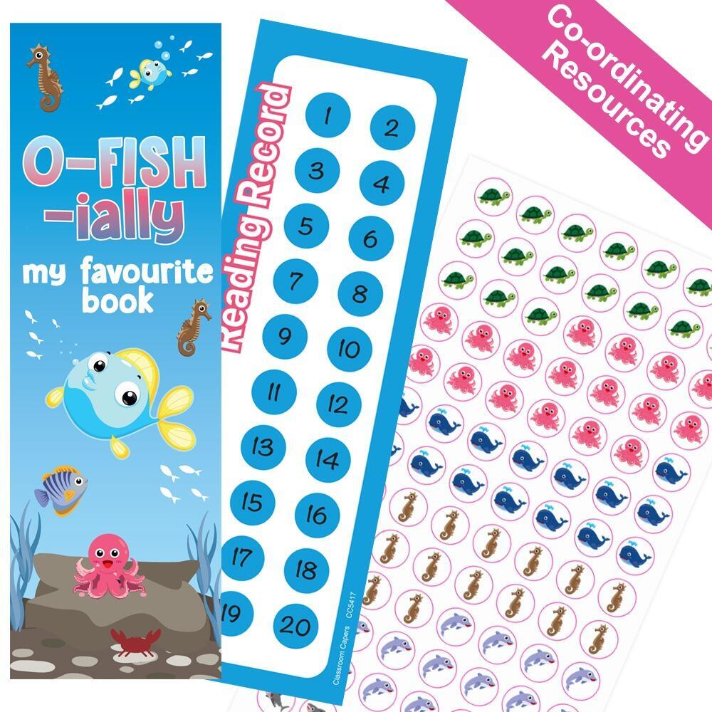 Reading Charts | O-FISH-ially my Favourite Book Reading Chart Bookmarks & Chart Stickers. Class Pack