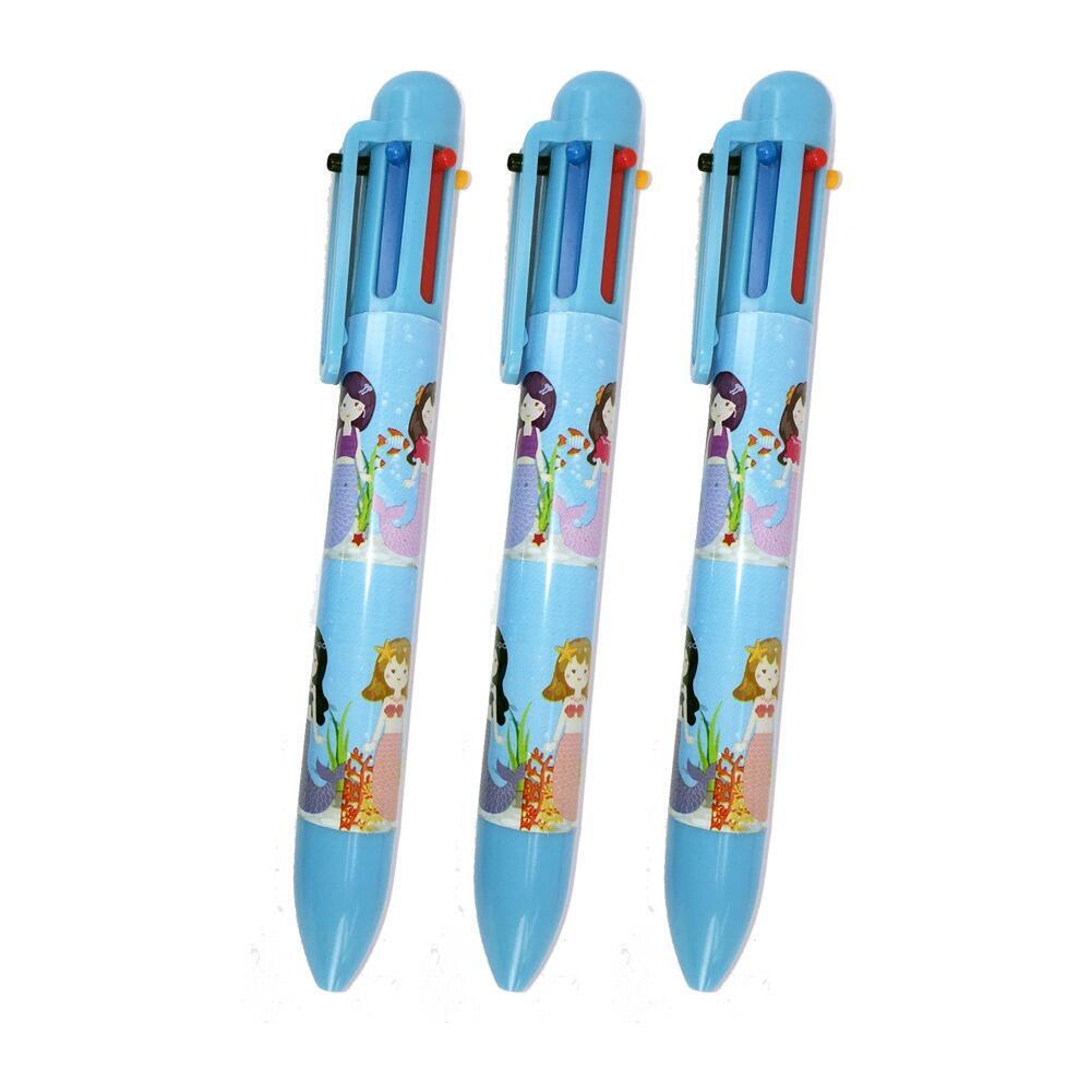 Fun Pens | Cool, Useful 6 Colour Mermaid Biro Pens. Great for Low Cost Gifts/Party Bag Fillers