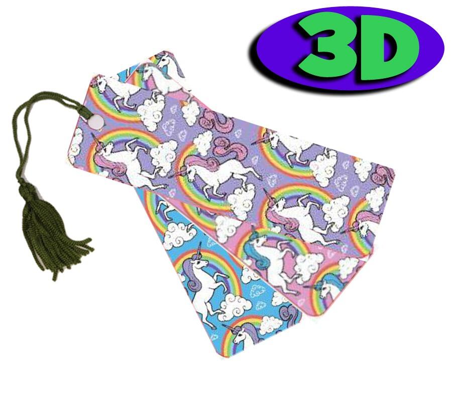 3D Bookmarks | Bulk Packs of Rainbow Unicorns 3D Bookmarks. Ideal Reading Incentive/Party Gift