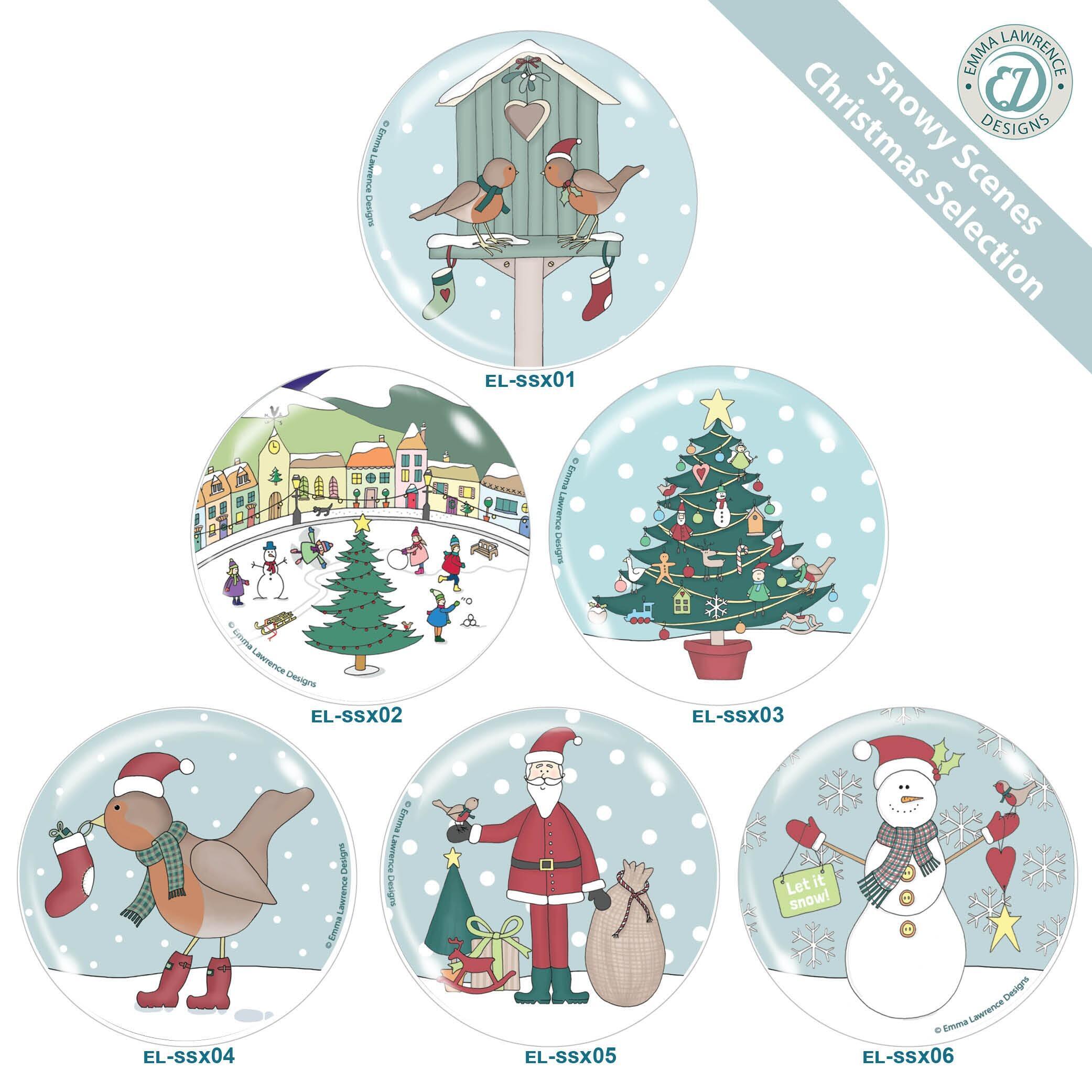 Bulk Fridge Magnets | Choice of Christmas Snow Scenes, Emma Lawrence Designs. UK Made, Any Quantity