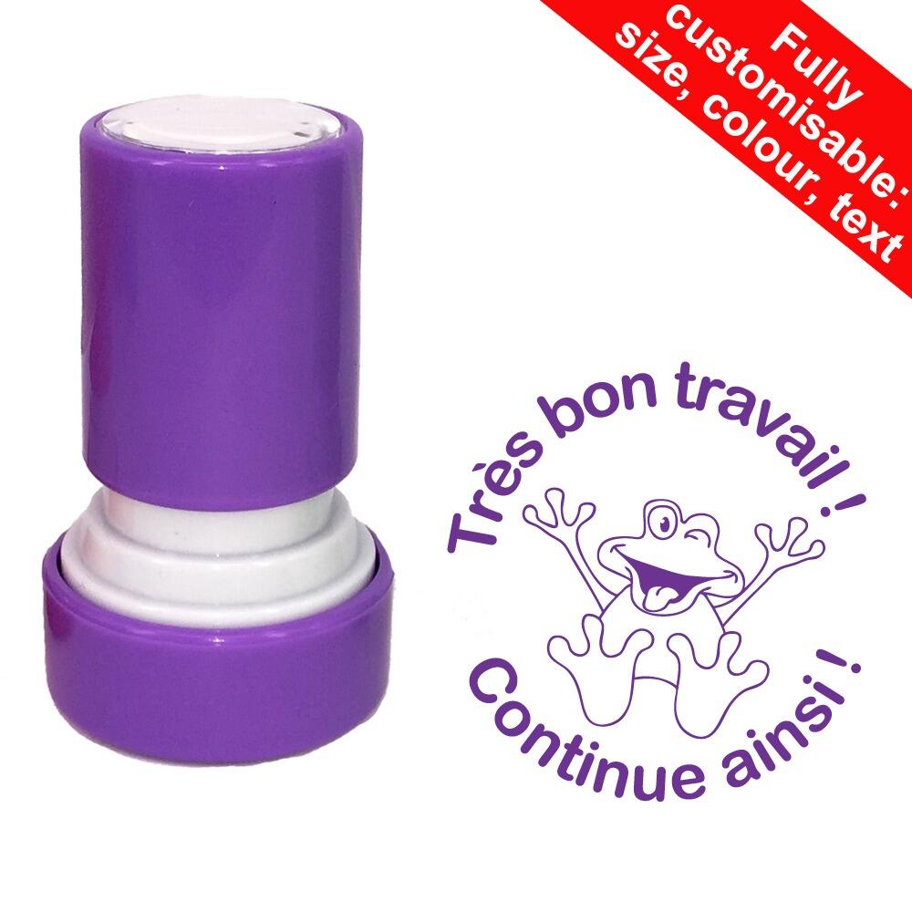 French School Stampers | Très bon travail ! / Continue ainsi ! French Teacher Stamp - 22mm