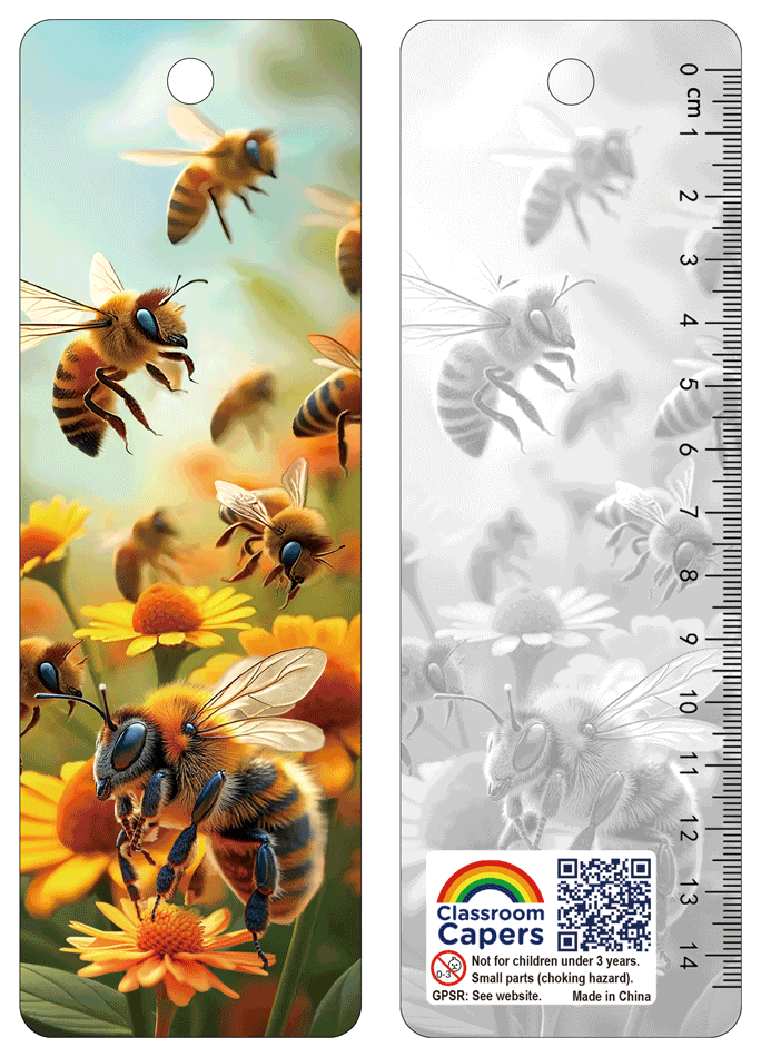 3D Bookmarks | Bulk Packs of Stunning Bees 3D Bookmarks/Rulers. Ideal Reading Incentive/Party Gift