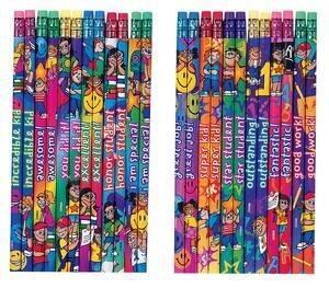 Bulk Stationery Gifts | 144 x Incentive/Praise Word Reward HB Pencils. Low Cost Class Rewards/Prizes