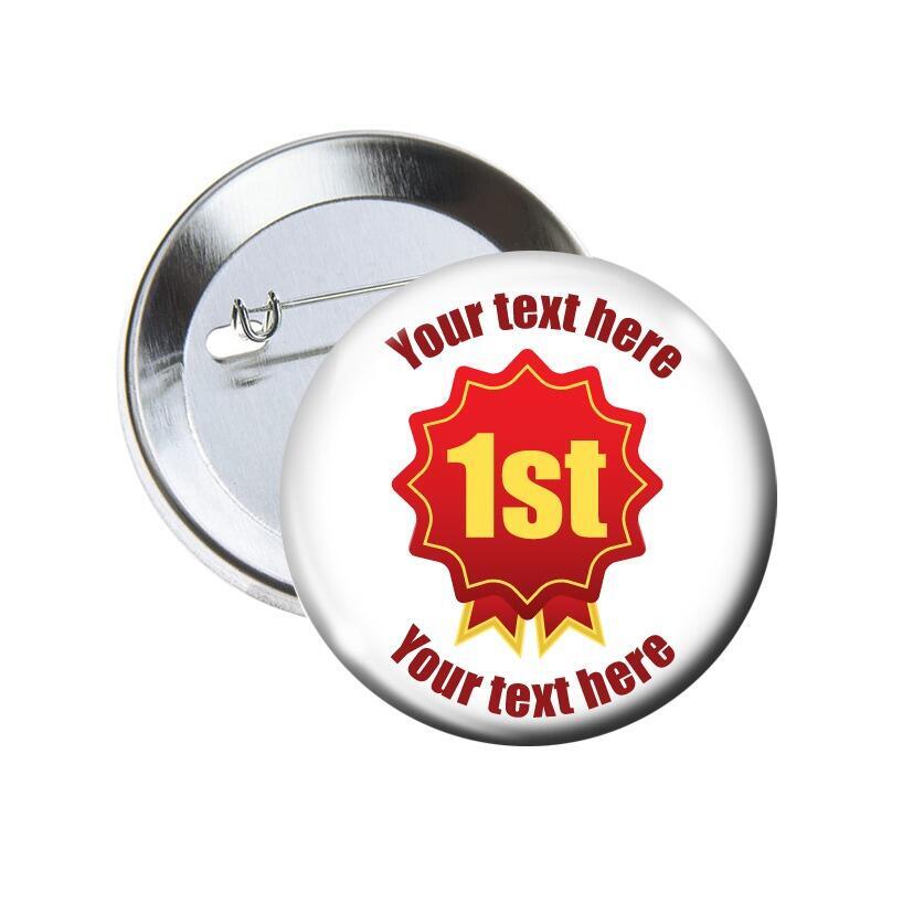 Custom Badges | 1st Place, Rosette Design Sports Day / Winner Award Personalised Badges x 10