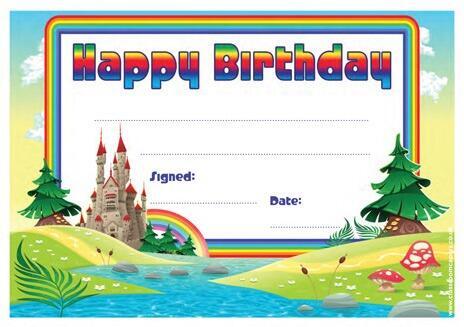 School Certificate | 30 x Happy Birthday, Fairy Tale Castle Design, Teacher Certificates