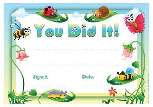 School Certificates | 30 x "You Did It!" Achievement Award Certificates