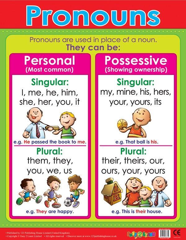 Educational Poster | Learn About Pronouns - Writing Skills Classroom Poster