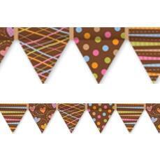 Classroom Display Borders | Dots on Chocolate Pennant Flag Shape Trimmers