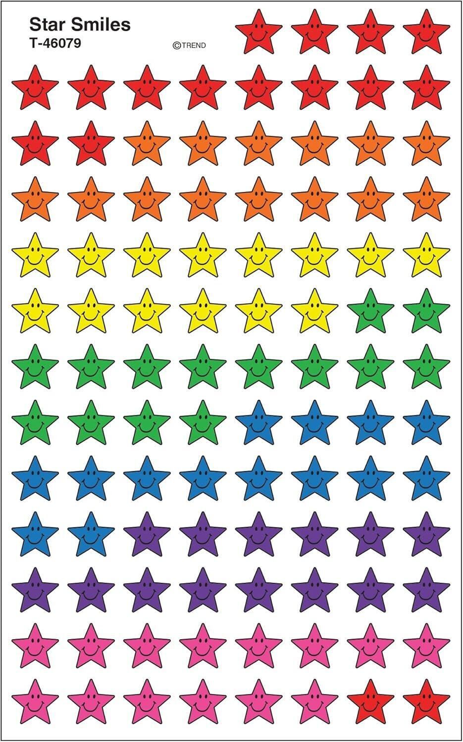 Sticker Chart Stickers | 800 x 11mm small Smiley Star Stickers Bumper Pack (T46079)