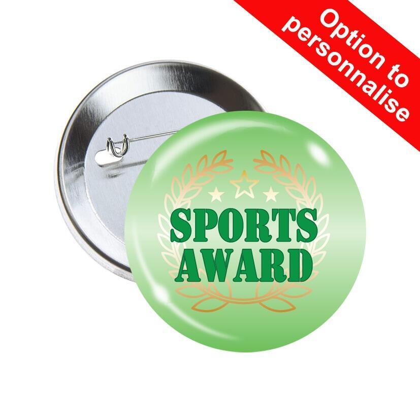 School Badges | Sports Award, Wreath Design Sports Day Pin Badges for Schools x 10