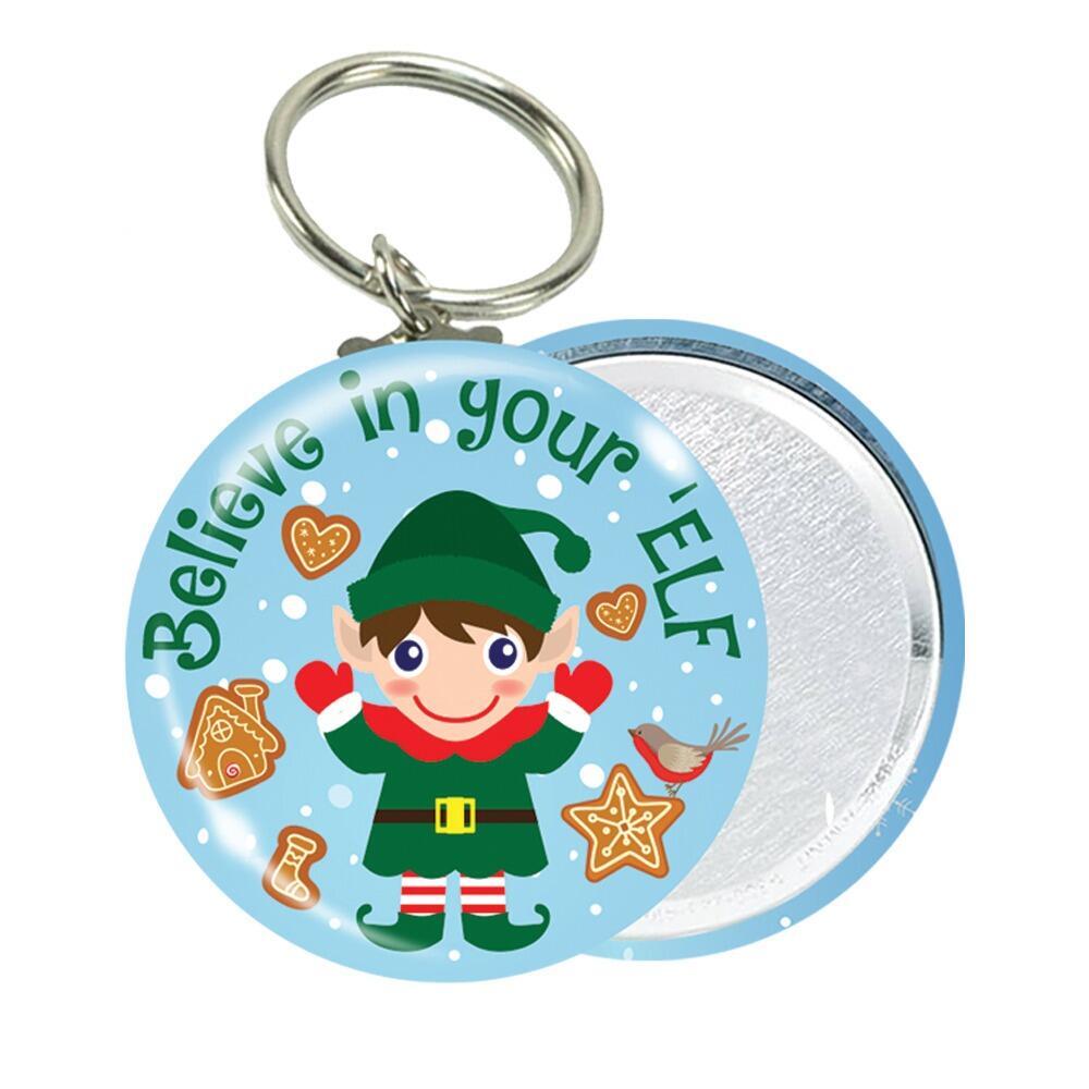 Inspirational Gifts | 10 Believe in your 'Elf Low Cost Keyrings. Great Low Cost Christmas Class Gift