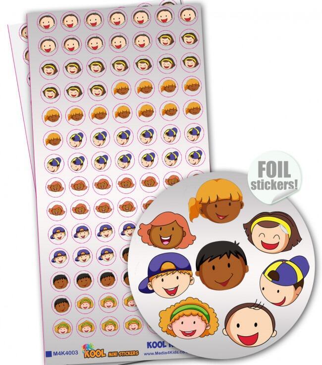 Teacher Stickers | 588 Small (10mm) Mixed Class Friends Reward Chart Stickers. Shiny Finish. Made UK