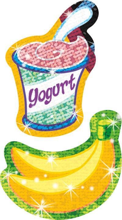 Kids Stickers | Sparkle Food Stickers for Crafts/Healthy Eating/Nutrition Projects