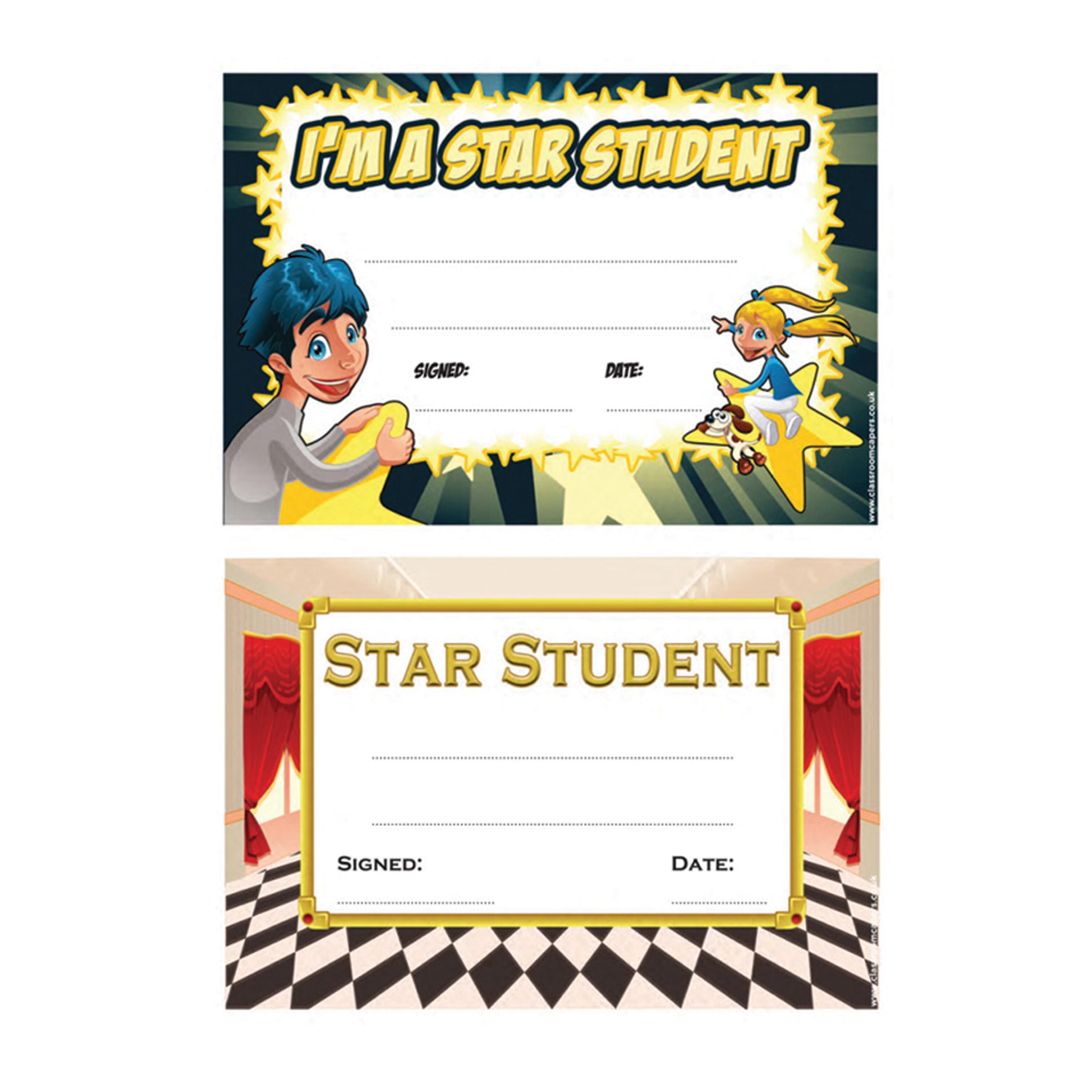 School Certificates | 30 x Variety Pack of Star Student Design Award School Certificates