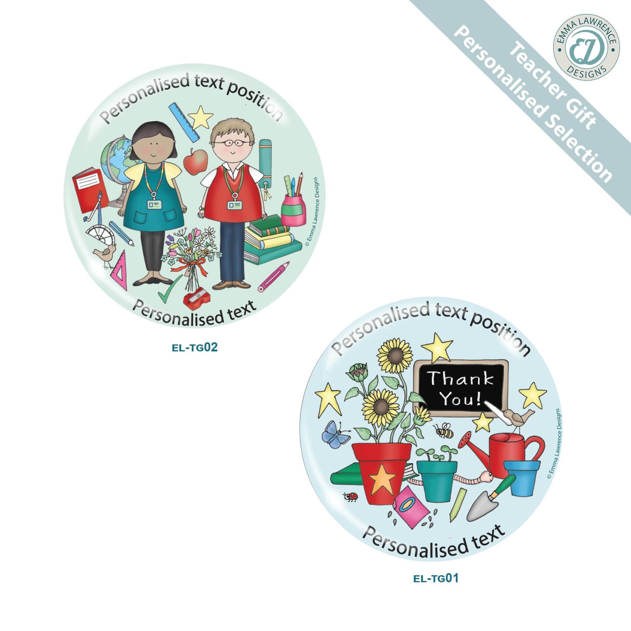 Personalised Fridge Magnets | Custom Design Gift for Teacher Fridge Magnets. Designer Emma Lawrence