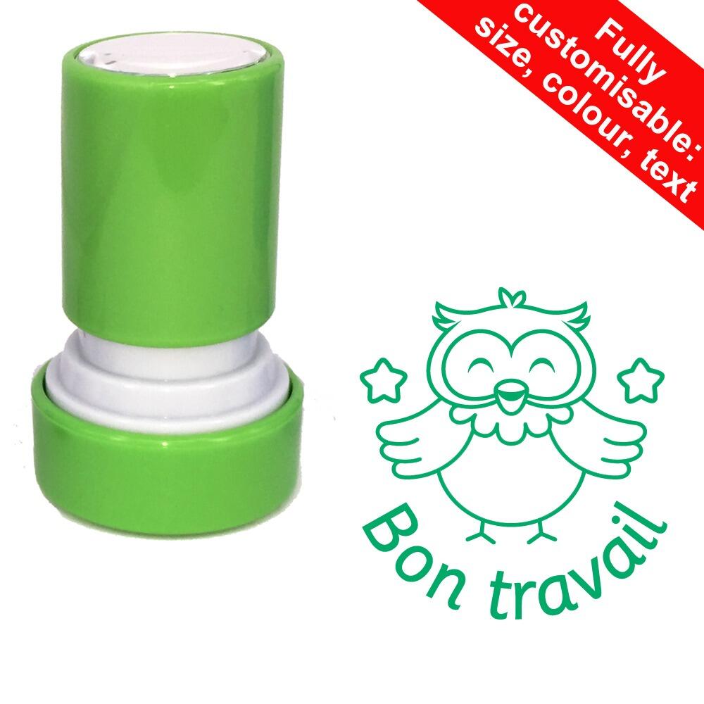 French School Stampers | Bon travail (Owl Classmates) French Teacher Stamp - 22mm