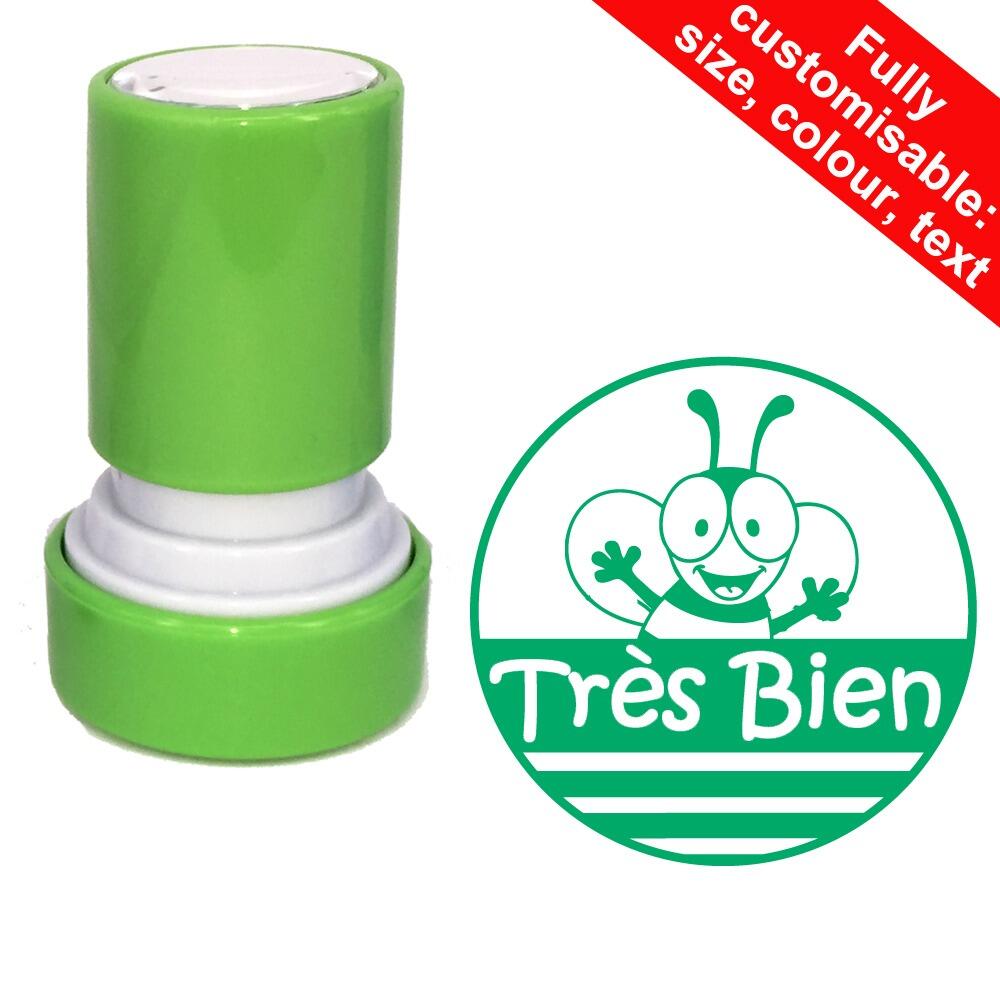French School Stampers | Très bien (Bee Friends) French Teacher Stamp - 22mm