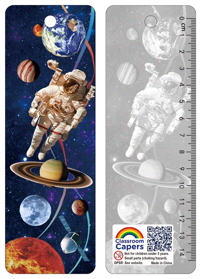 3D Bookmarks | Stunning Astronaut/Planets Bookmark/Ruler. Ideal Reading Incentive/Class Gift/Present