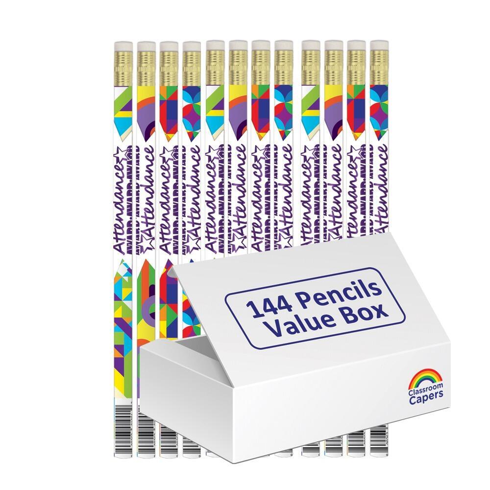 Reward Pencils | 144 x Stylish Attendance Award HB Pencils to Reward Students.