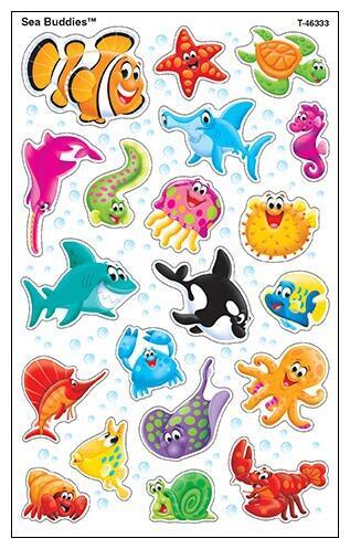 Kids Stickers | 160 Colourful Sea Creatures/Sea Buddies Design Stickers (T46333)