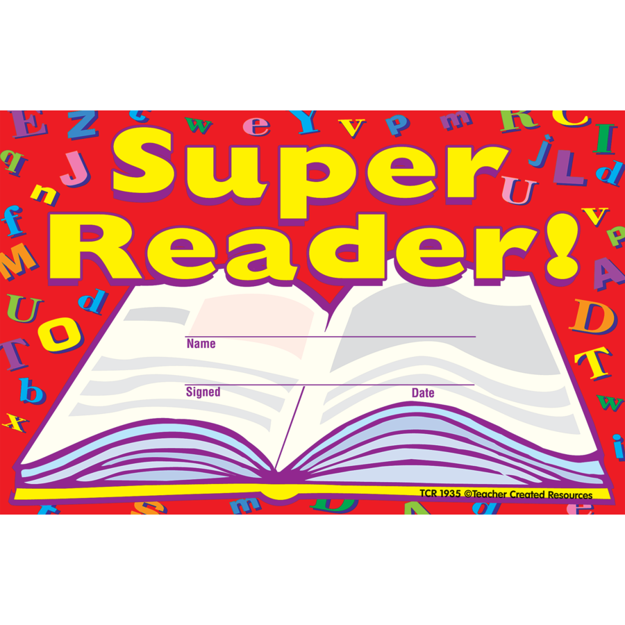 School Certificates | 25 x "Super Reader!" Awards to Motivate Reading