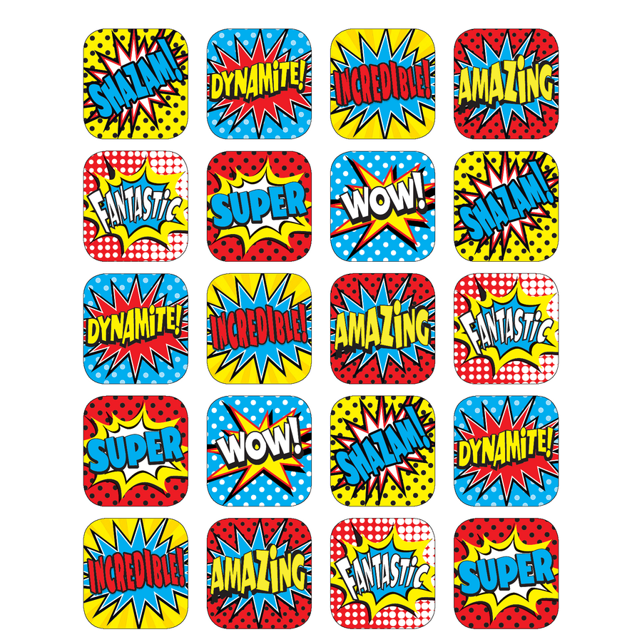 Reward Stickers | 120 Colourful Superhero Praise Stickers (TCR5570)