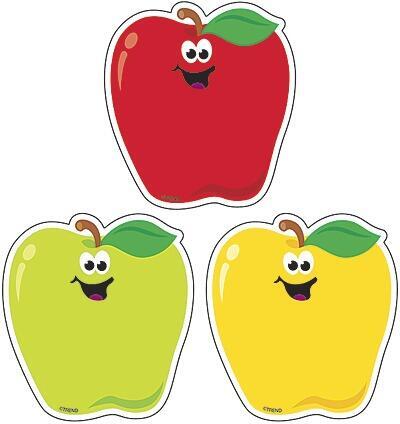 Classroom Display Card Cutouts | 36 x 8cm Smiling Rosy Red Apple Cards Classroom Decor. T10808