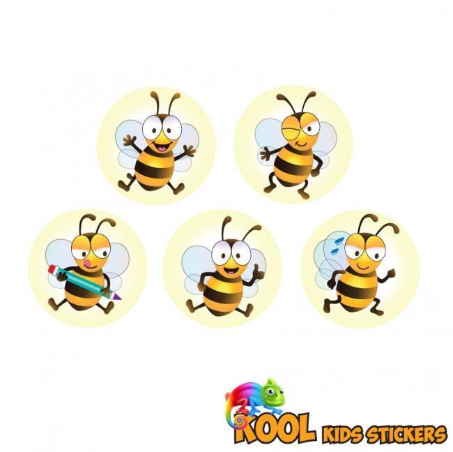 Teacher Stickers | 784 Small (10mm) Mixed Design Bee Stickers / Chart Stickers. Made in the UK
