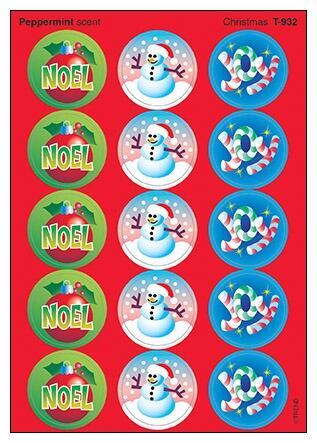 Kids Stickers | 60 Christmas Peppermint Smelly Stickers for Teachers T932.