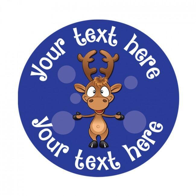 Personalised Stickers | Great Value Custom Cute Reindeer Christmas Stickers. Optional Scented Option