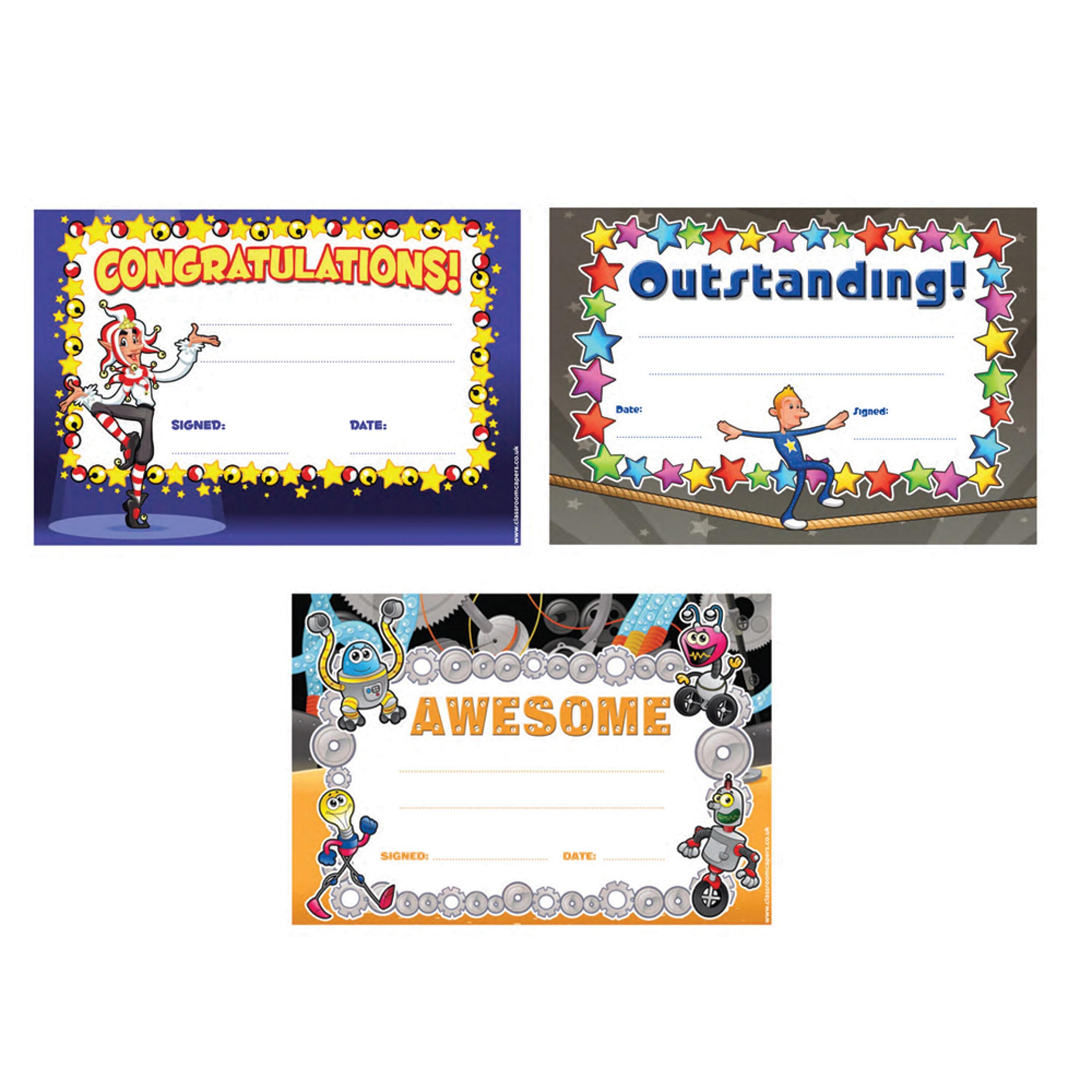 School Certificates | 30 x Outstanding Praise School Certificates Variety Pack