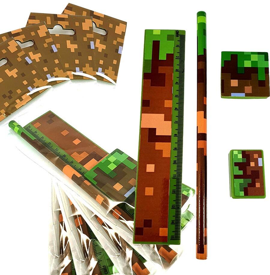 Bulk Stationery Sets | Low Cost 8-Bit Pixel Gamer Writing Sets for Party Bags & School Fundraising
