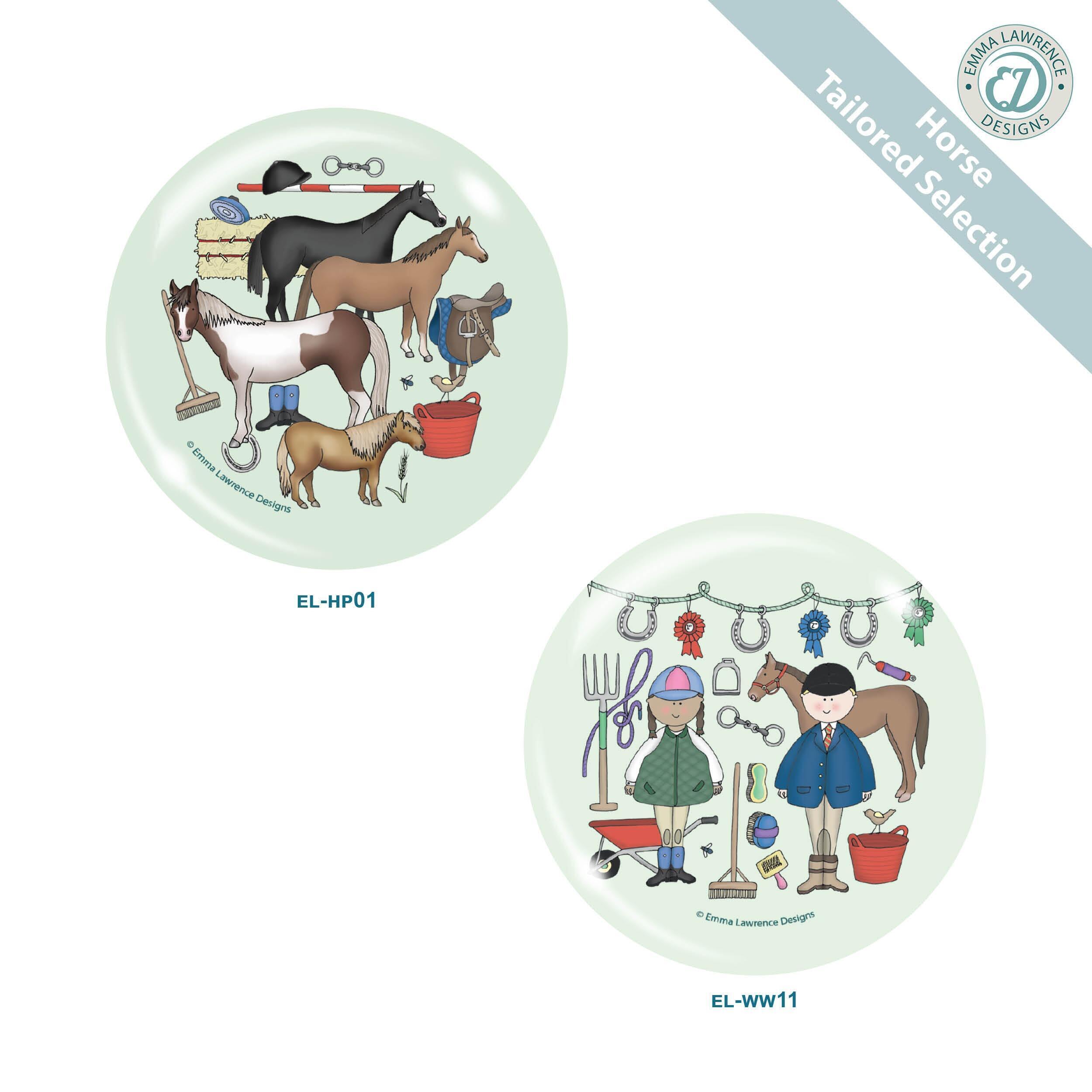 Fridge Magnet Gifts | Horses - Tailored Collection of Emma Lawrence Designs. Retail/Trade.
