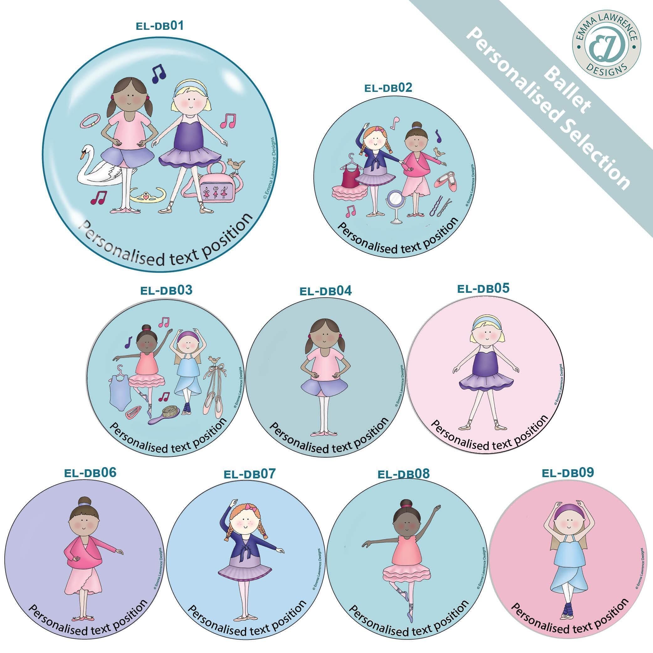 Personalised Fridge Magnets | Ballet Selection - Personalised Fridge Magnets, Emma Lawrence Designs