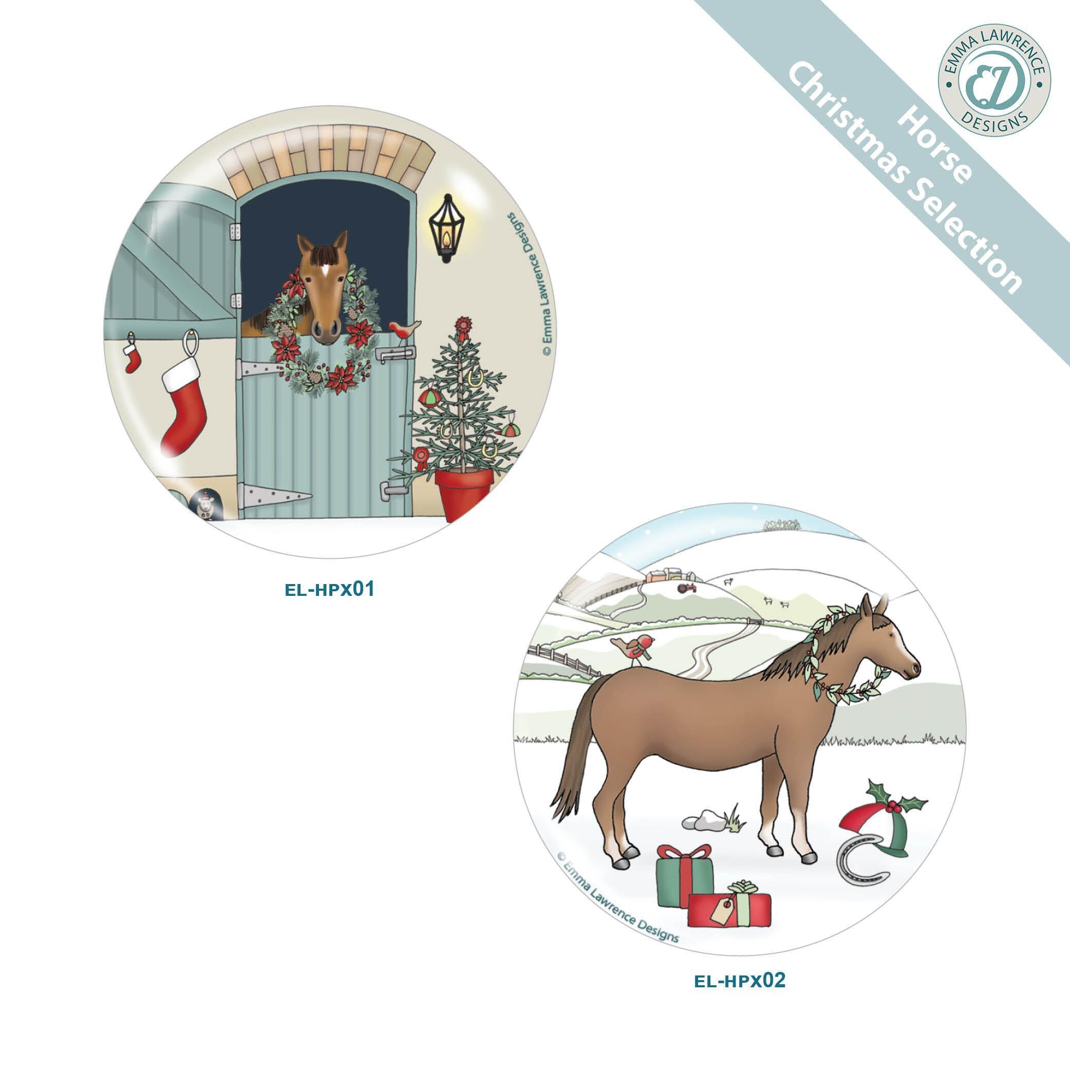 Fridge Magnet Gifts | Horses Christmas Collection, UK Designer Emma Lawrence. UK Made, Retail/Trade