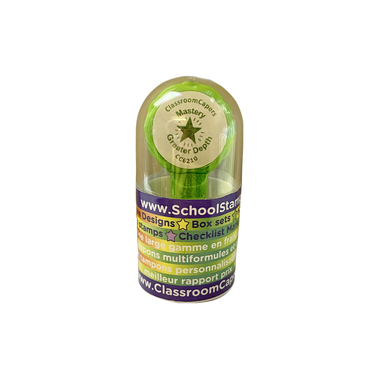 Teacher Stamps | Mastery Greater Depth Stamp. Reinkable, Green Ink, 22mm. January Sale!