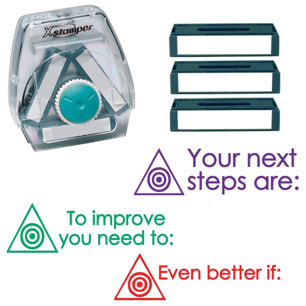 Teacher Stamps | Your Next steps, Feedback - How to Improve, EBI, 3-in-1 Twist N Stamp Set