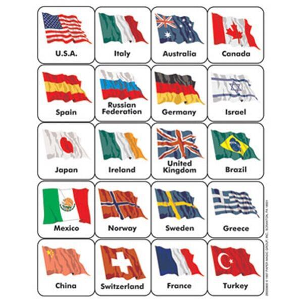 Reward Stickers | 120 x Flags & Country Name Stickers