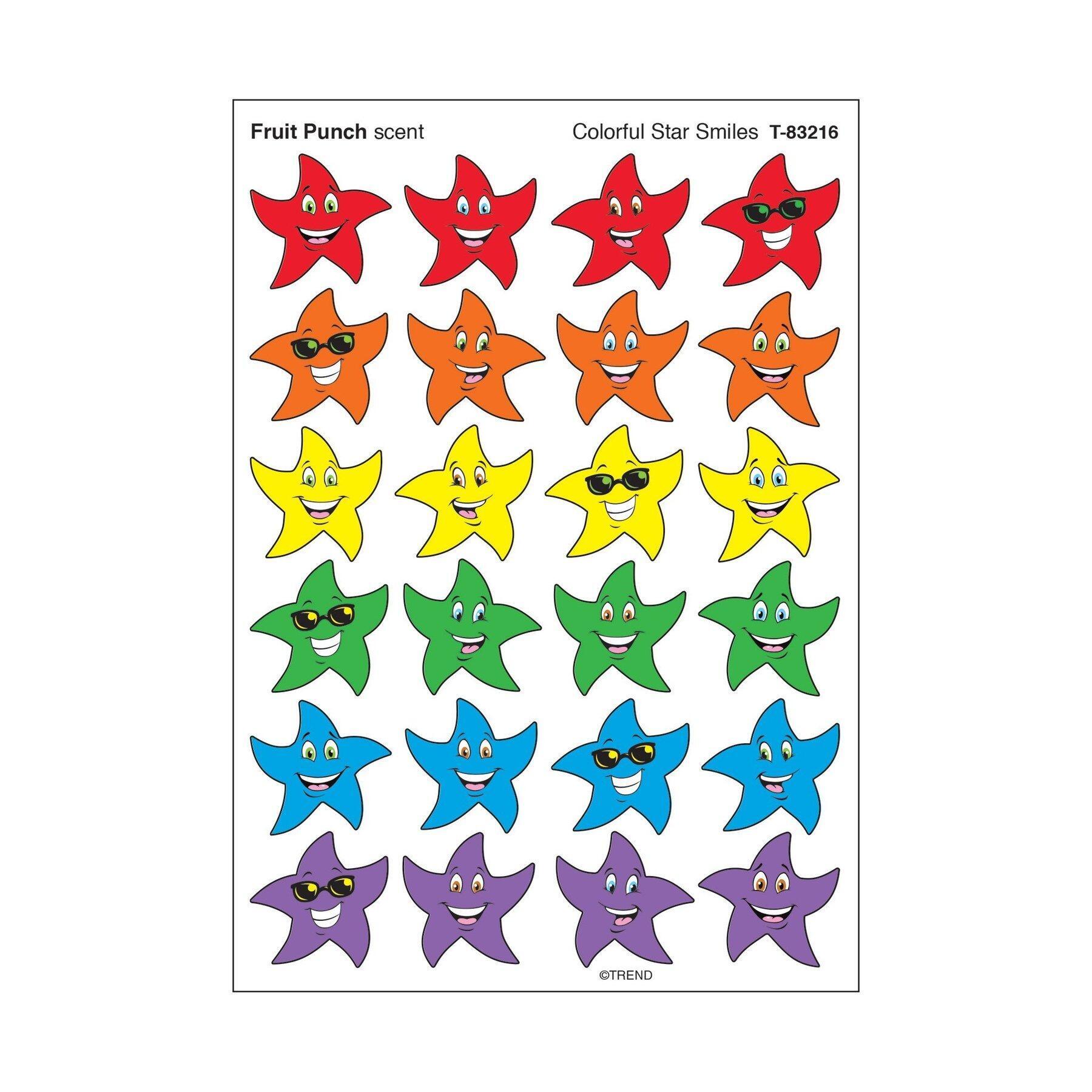 Smelly Stickers | 96 x Fruit Scented Smiley Star Reward Smelly Stickers. Fun & Colourful! T83216