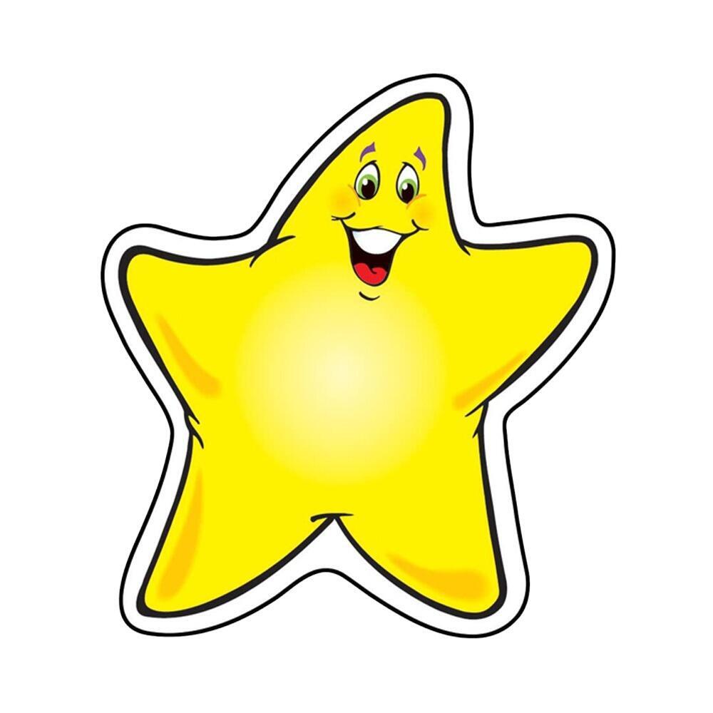 Classroom Display Card Cutouts | Smiley Star Cut-Outs to Brighten Notices or Student Work Displays