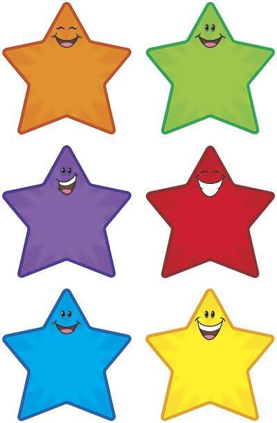 Classroom Display | Large Star Smiles Cut Out Cards to Create Colourful Class Notices/Displays