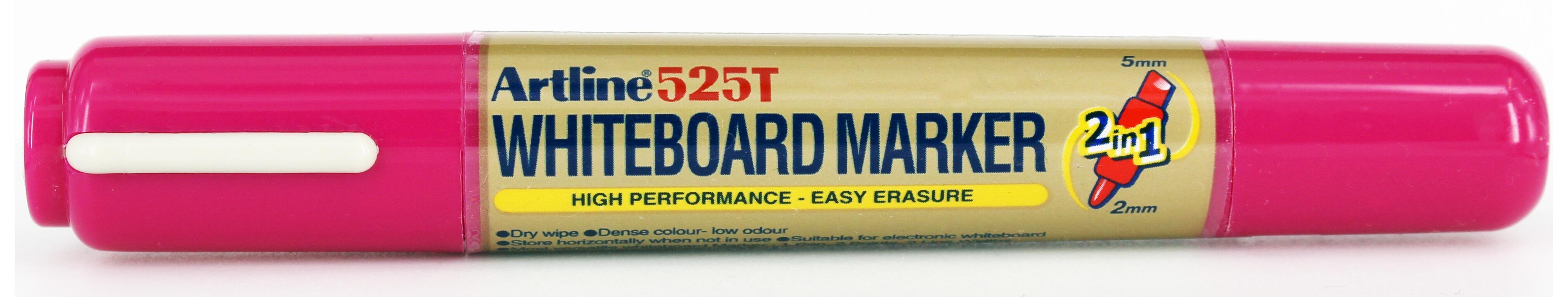 Whiteboard Markers | Pink Ink, Professional Quality, Artline EK525T, 2-in-1 Dual Tip Markers