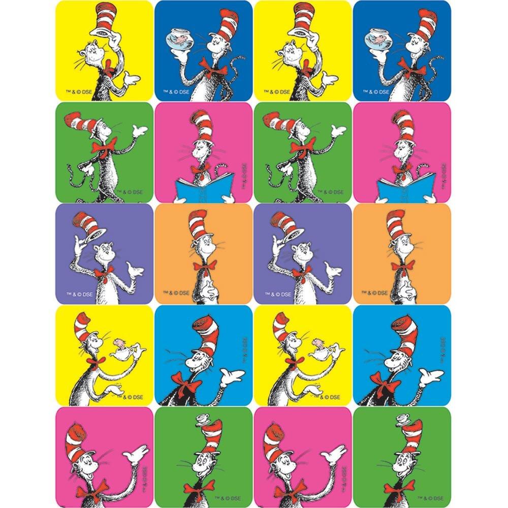 Reward Stickers | 120 x Cat in the Hat, Fun and Colourful Stickers