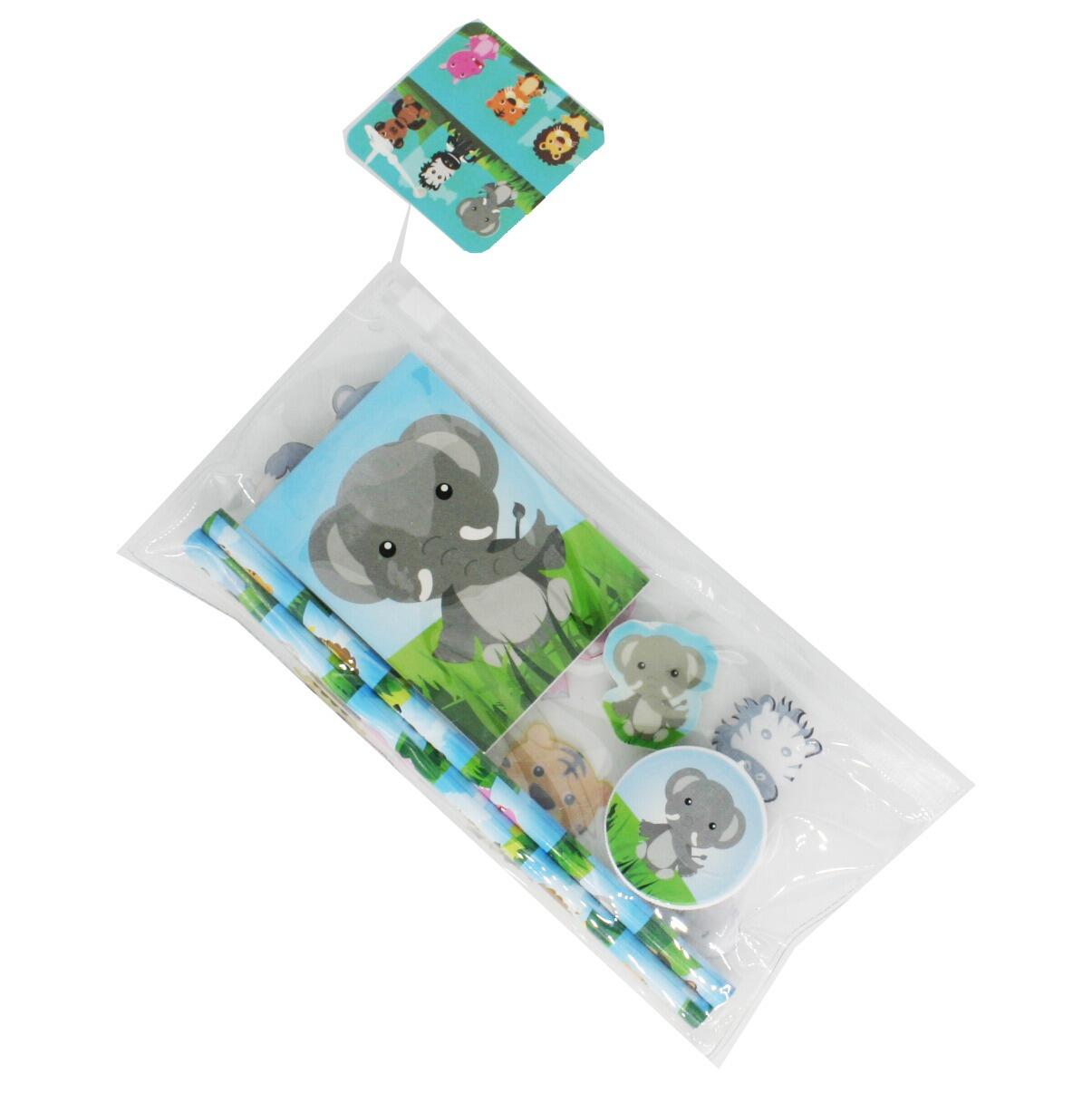Low Cost Stationery | Cute Jungle Animal Stationery Set. 6 Designs,Perfect Low Cost Gift / Gift Case